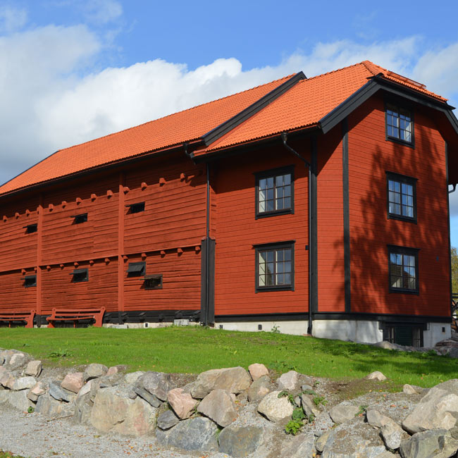Ett stor rött hus